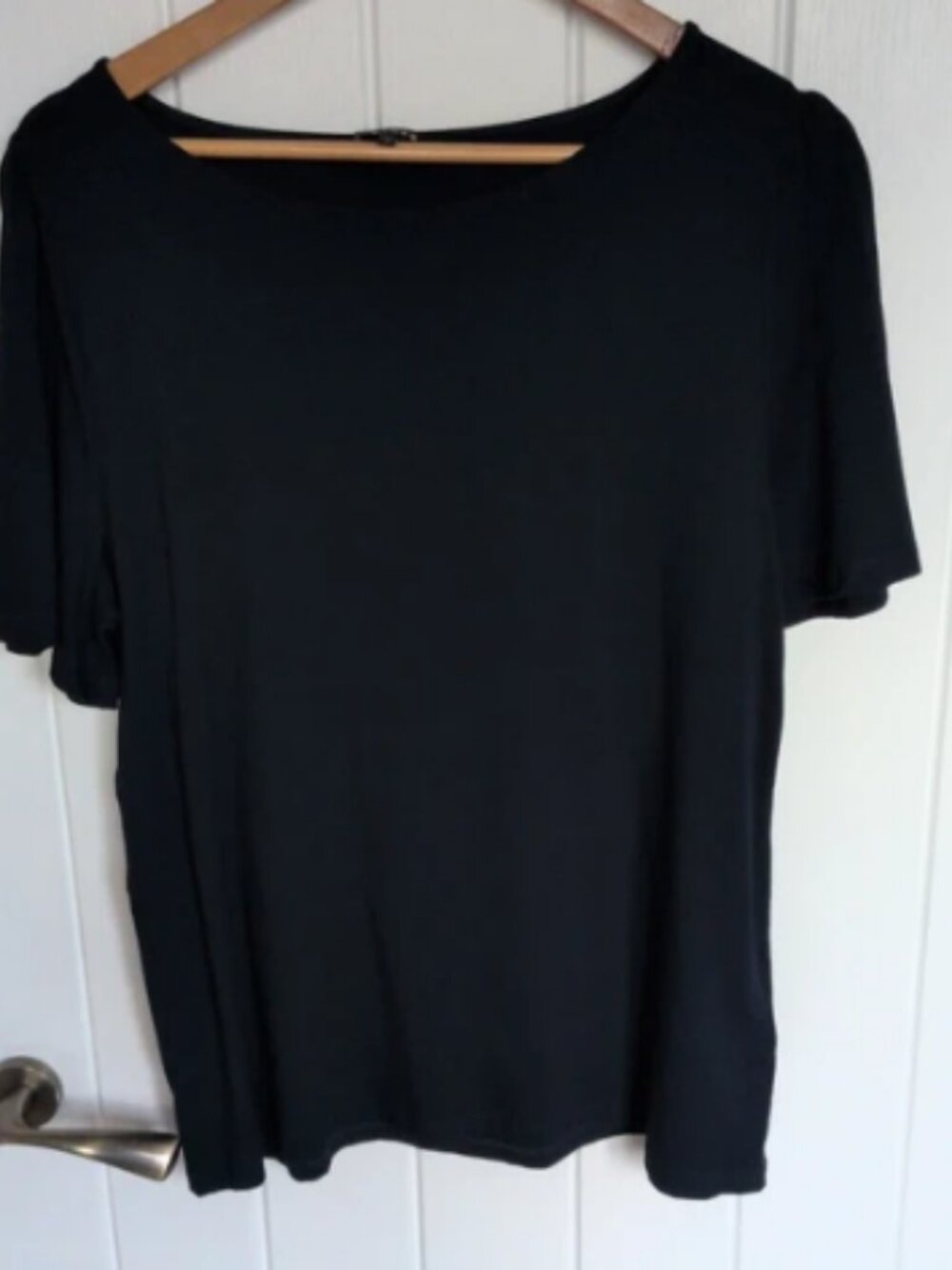 JAEGER minimalist black pure cotton short sleeved T-shirt